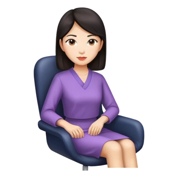 asian lady sitting on chair sticker