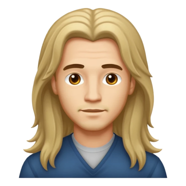 A man have a long hair sticker