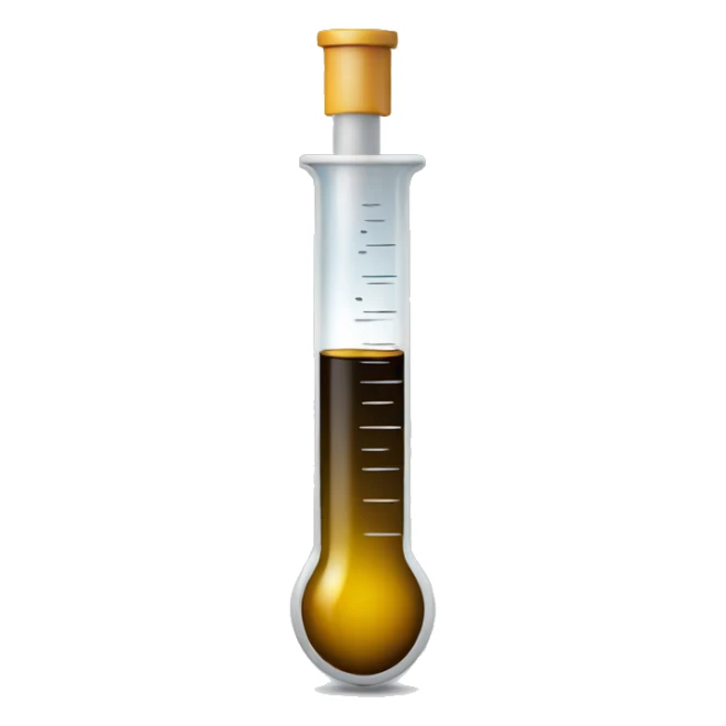 heavy crude oil in testing tube sticker