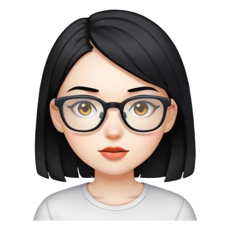 gamer, black hair girl with glasses sticker