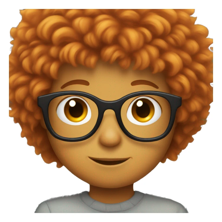 a kid with glasses and orange fluffy hair sticker