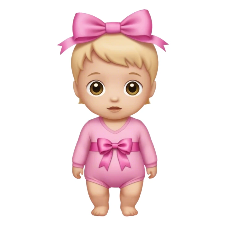 pink baby with ribbon small sticker