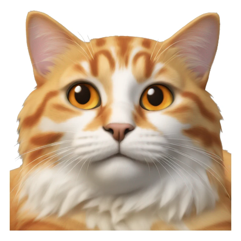 cat with orange, black, and white fur laying down sticker