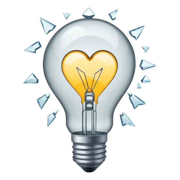 a broken light bulb is like a broken heart sticker