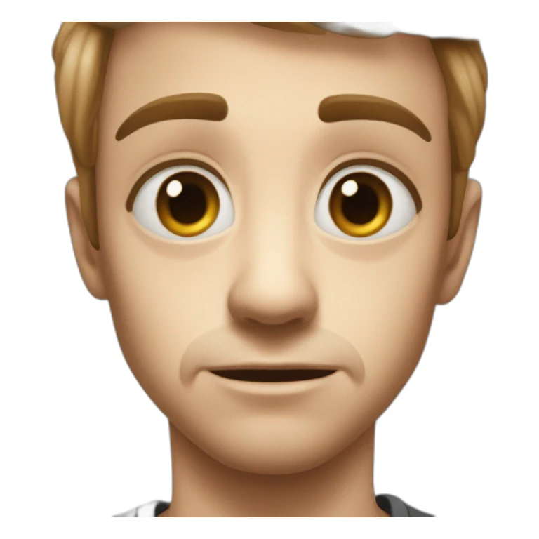 big eyes with clenched jaw sticker