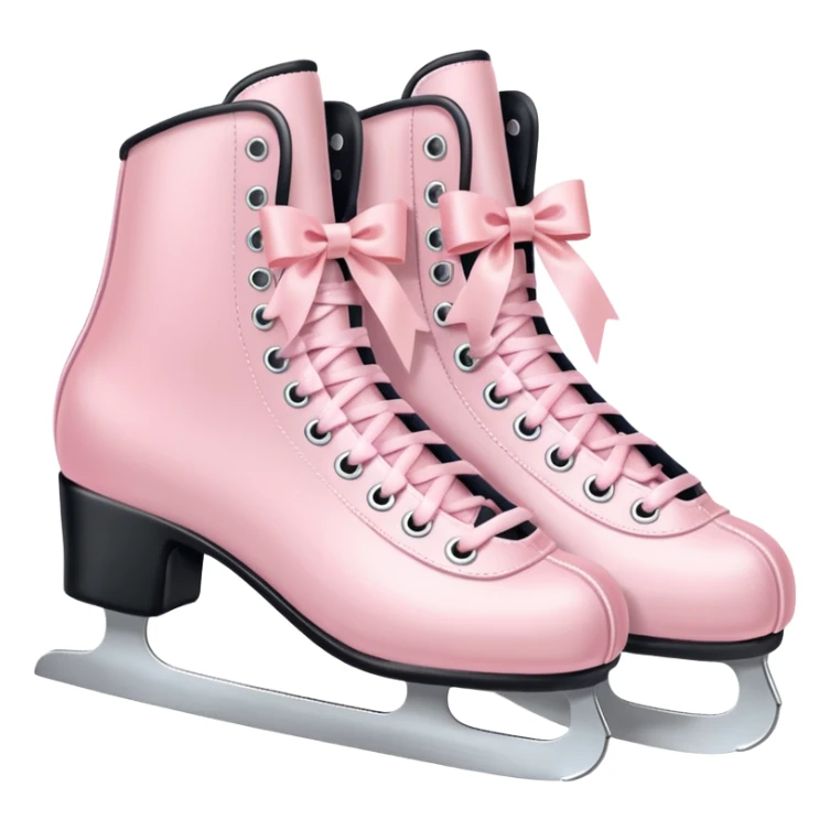 two pastel pink ice skates with bows sticker