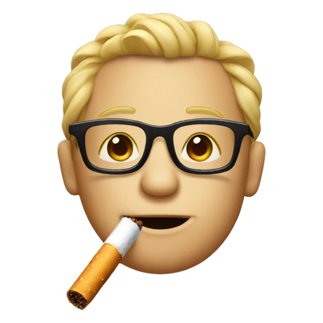 Emoji with glasses and cigarette  sticker