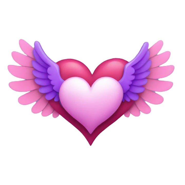 Pink heart and Purple Heart with wings sticker