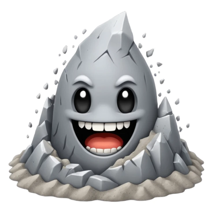 a pile of ash and dust with teeth sticker