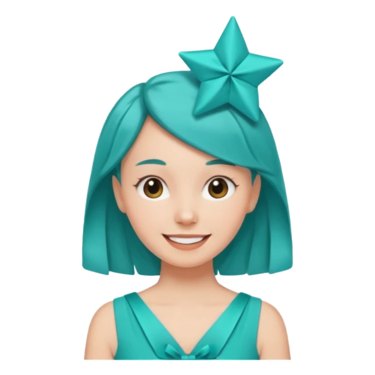 star sparkle sprite guardian of sparkle theater star-shaped head and a turquoise dress and ribbon sticker