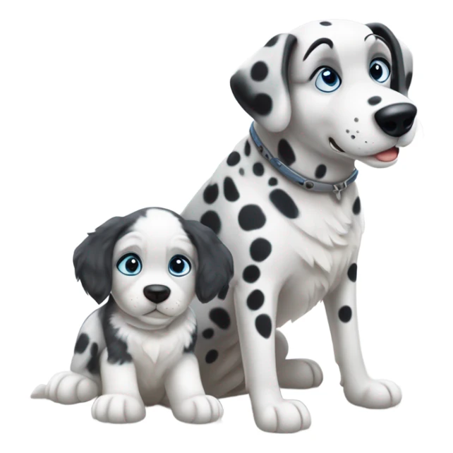 dalmatian and white and grey siberian husky in love sticker