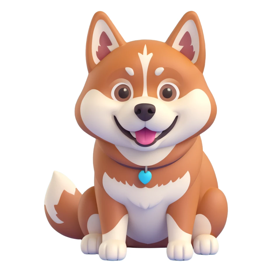 happy cinnamon colored husky dog sticker