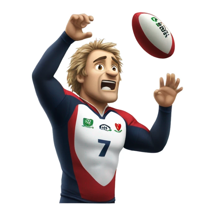 a lineout in a rugby sticker