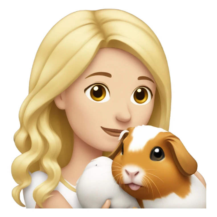 Blonde Woman hugging a guineapig sticker