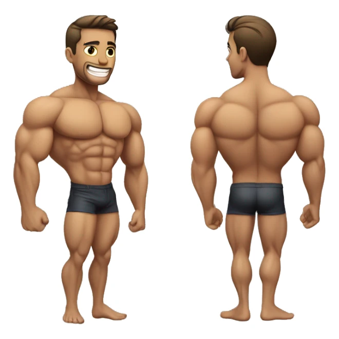 gay bodybuider, muscle growth sticker