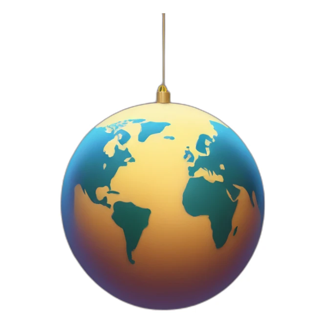 planet earth in the form of a New Year's toy sticker