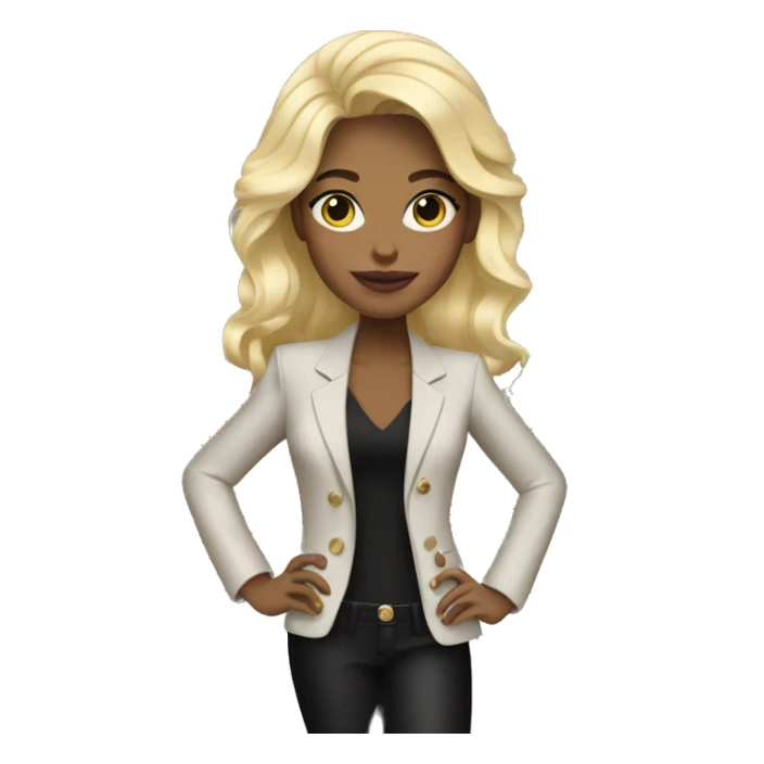 blonde girl with chanel blazer sticker