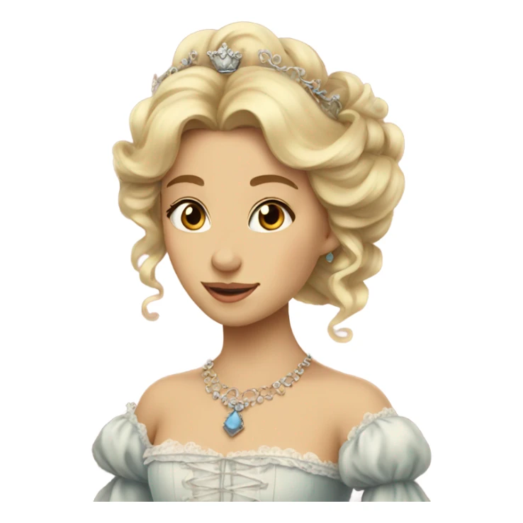 Rococo blonde princess, brown eyes sticker