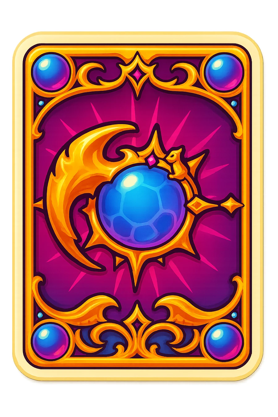 render a playing card back design for PCU sticker