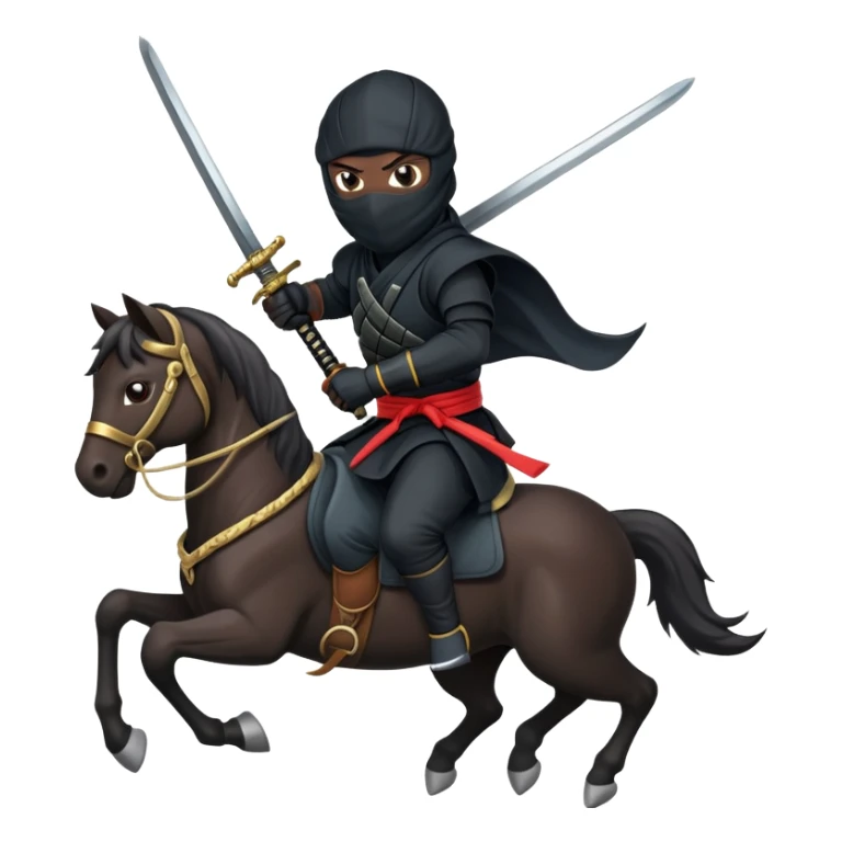 Ninja ride on horse and hold sword sticker