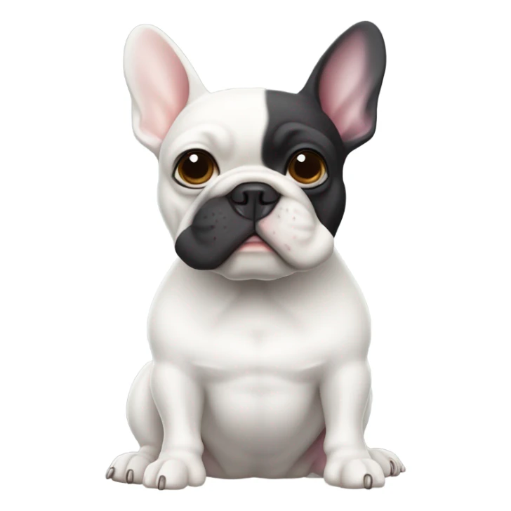 white french bulldog in car sticker