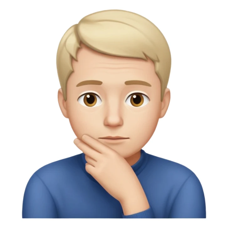 Hartmut Rosa thinking, hand on chin, no glasses, short hair sticker