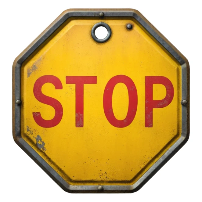 yellow stop sign sticker