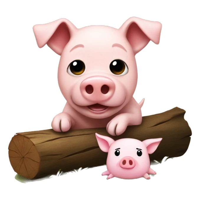dog and pig sat on a log sticker