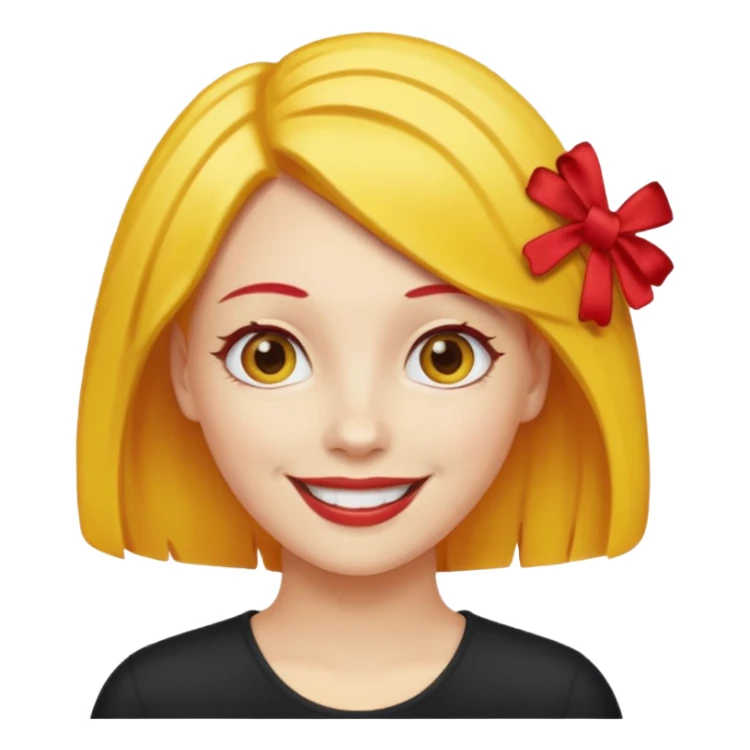 kırmızı toka takan kadın, sarı saçlı sticker