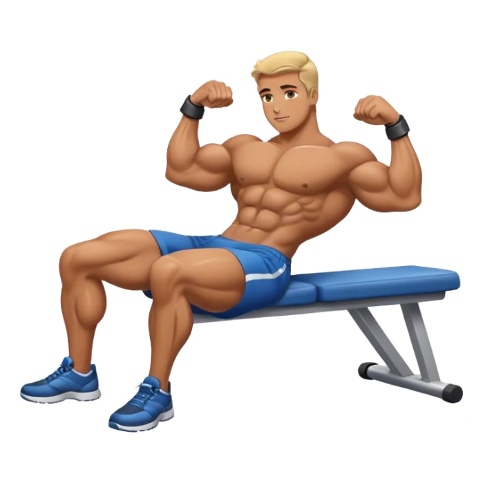bodybuilder laying-down exercise sticker