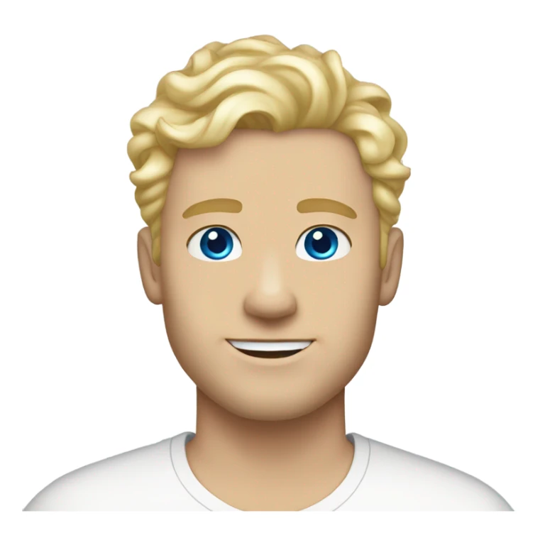 full body light curl blonde 30yo man blue eyed pale skin sticker