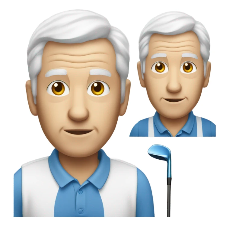 Elderly white male no facial hair playing golf sticker