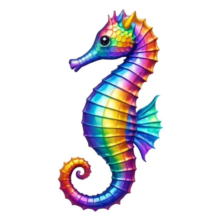 A seahorse that is rainbow sticker