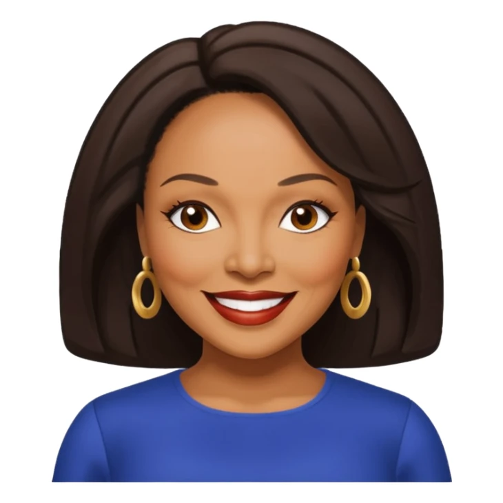 Lynn Whitfield with dark brown hair sticker