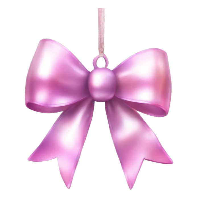 iridescent christmas ornament bow light pink sticker
