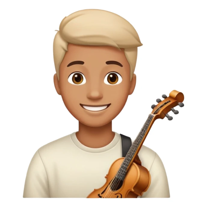 Musician with a confident smile looking up sticker