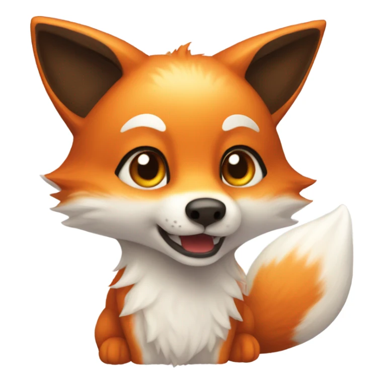 realistic and high detail of kawaii fox full body sticker