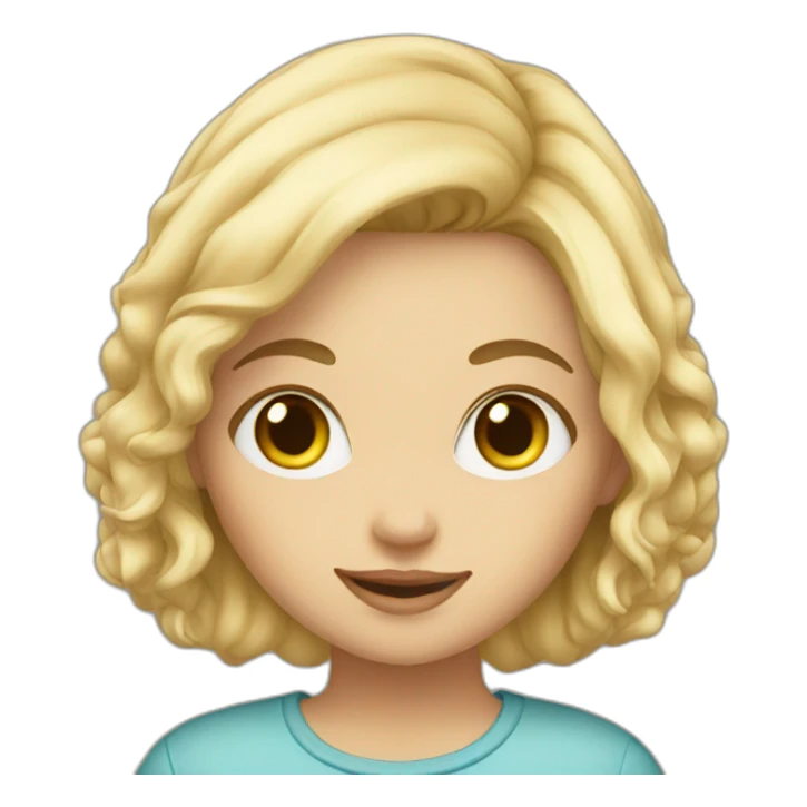 Blond girl with cat sticker