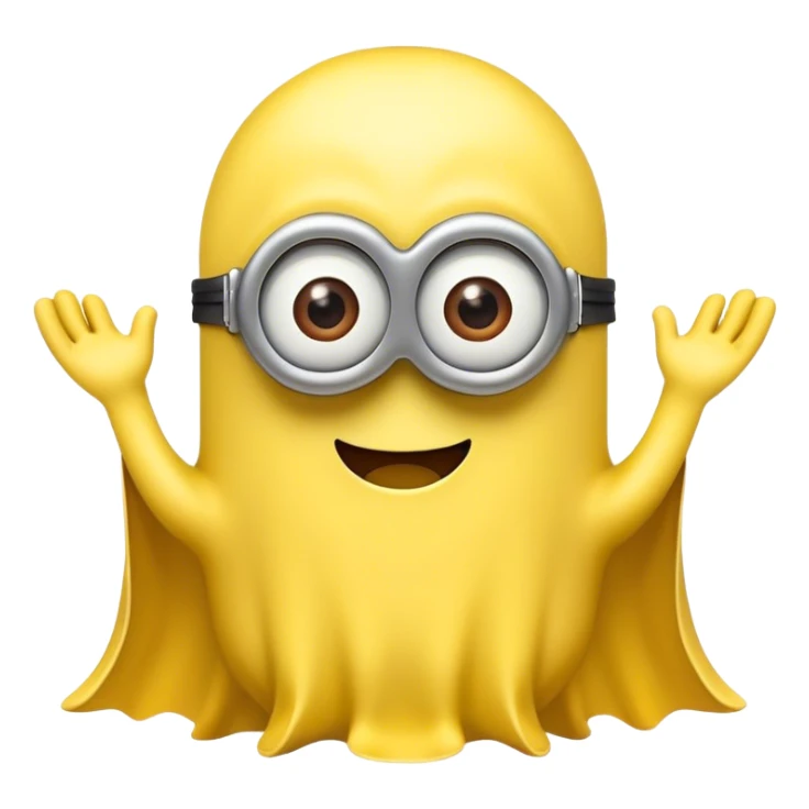 ghost emoji that looks a bit like minion sticker