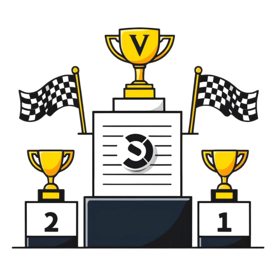 racing victory podium with three places for winners sticker
