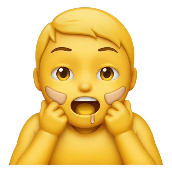 Yellow emoji doing choking emote sticker