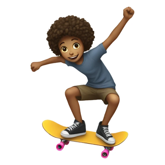 A young person on a skateboard is pushed by another sticker