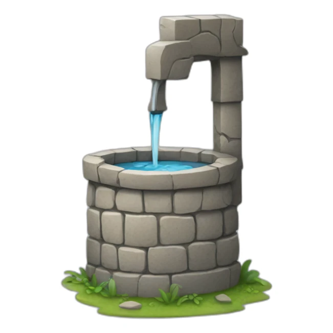 a water well made out of stone sticker