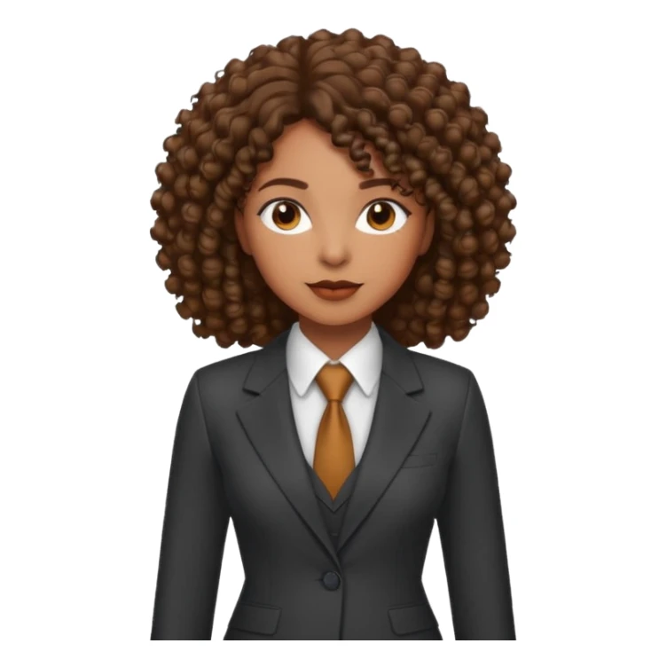curly-haired black woman in a suit sticker