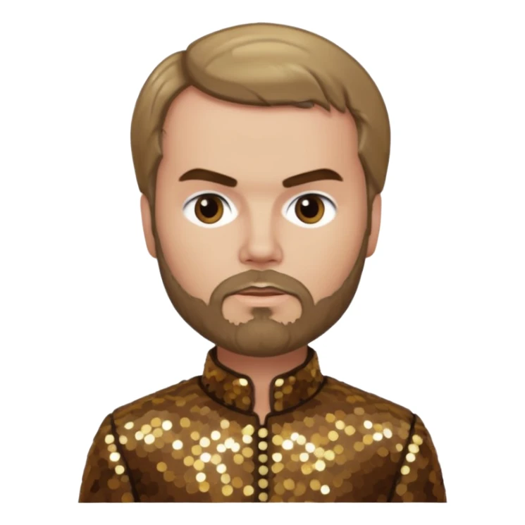 Paul Verlaine with dark blonde hair, bronze sequin outfit  sticker
