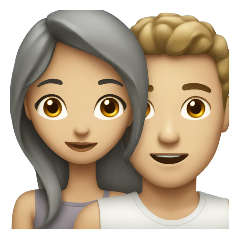 Asian girl with white boyfriend sticker