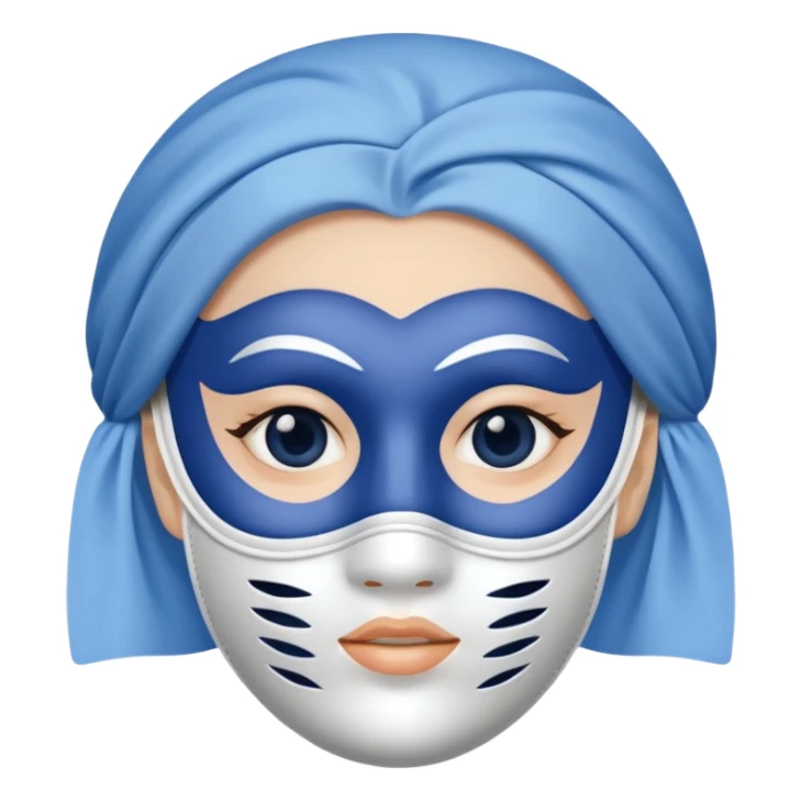 face with mask blue and white sticker