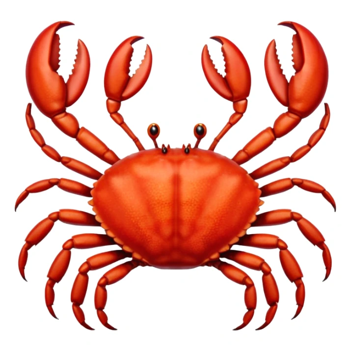 A live crab with only eight legs and two pincers sticker