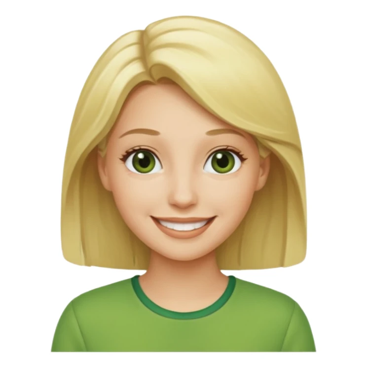 blonde women with green clothes sticker