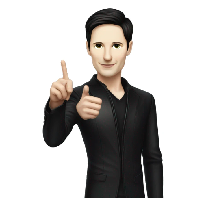 Pavel Durov points his finger sticker